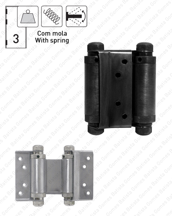 Dobradi�a de mola ac��o dupla (Vai-Vem) - LAT�O